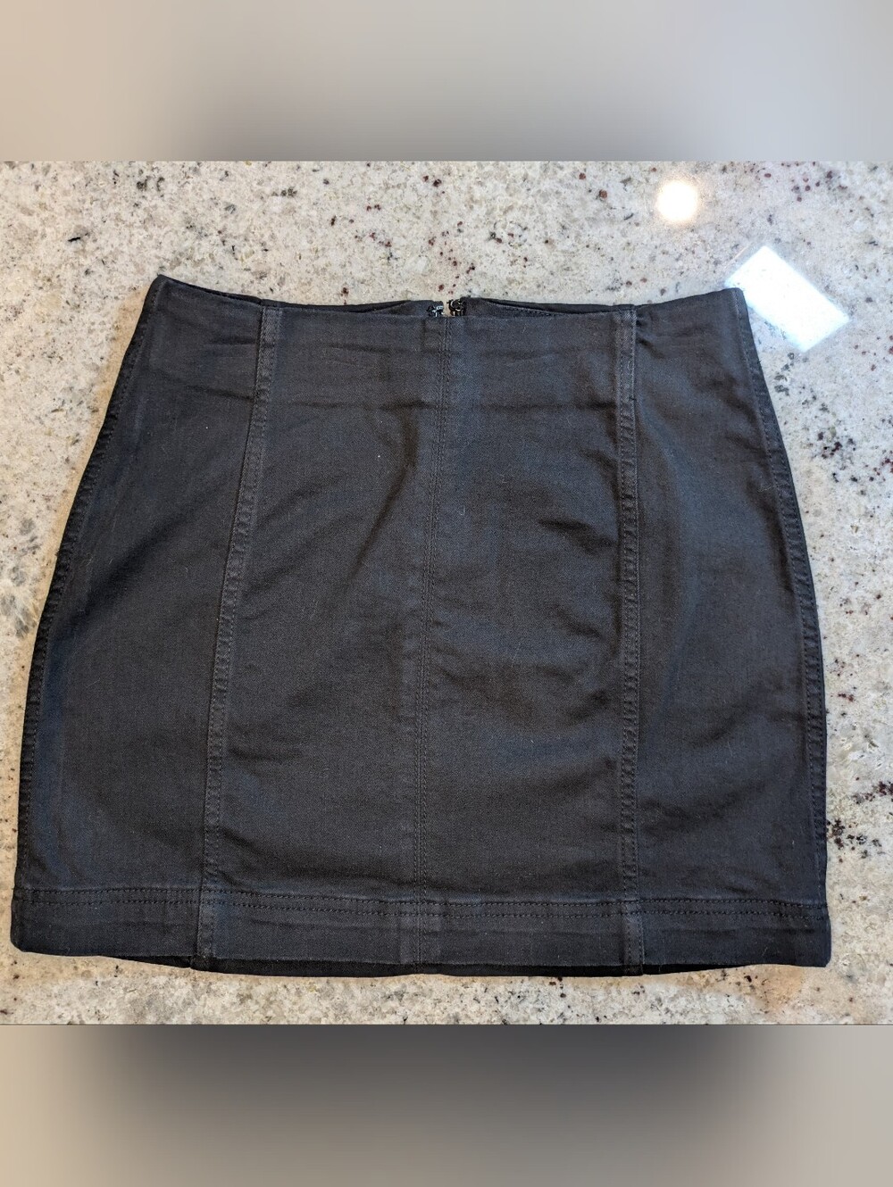 Wild Fable Black High Rise Stretch Denim Mini Skirt Exposed Seam Y2K
